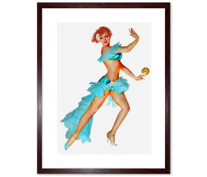 Retro Pin Up Girl 8Framed Print